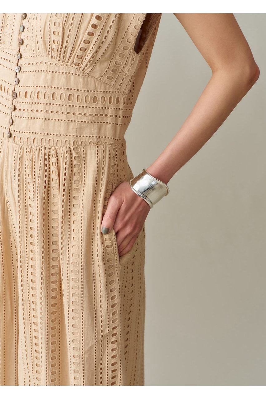 ne Quittez pas(ヌキテパ)｜STRIPE CUTWORK オールインワン/ベージュ