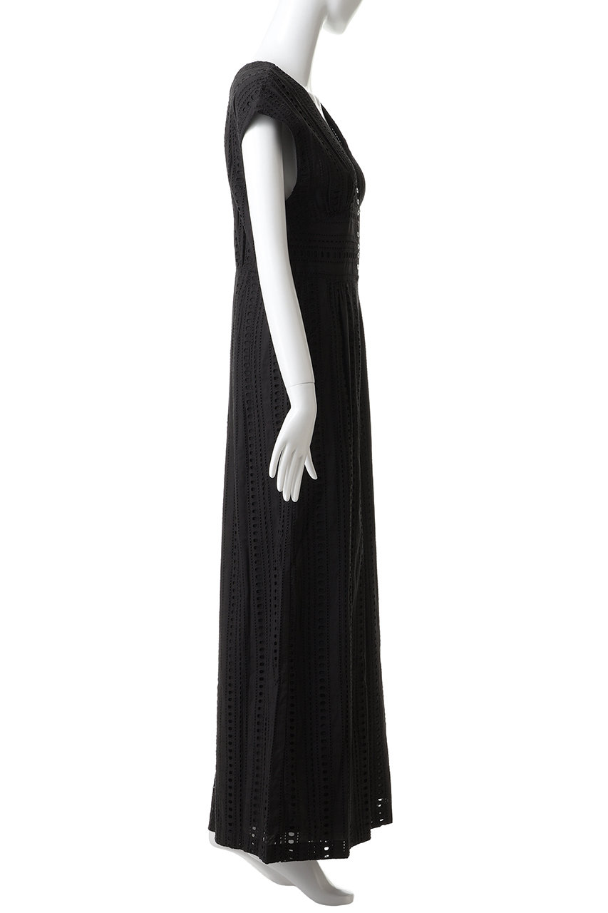 ne Quittez pas(ヌキテパ)｜STRIPE CUTWORK オールインワン/ベージュ