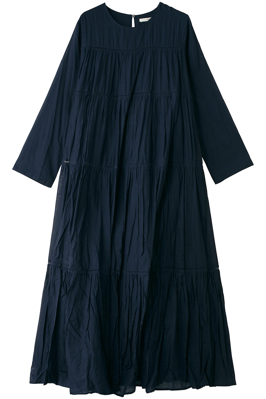 ヌキテパ/ne Quittez pasのCctton Voile ティアード マキシ ドレス(ネイビー/010400CA1)