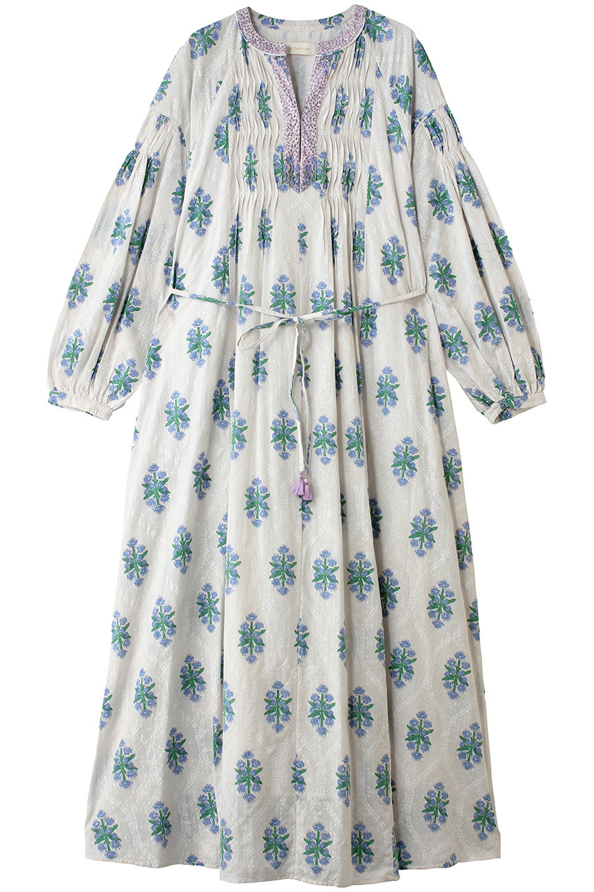 ヌキテパ/ne Quittez pasのCotton ジャガード イベリス プリント ピンタック ドレス(ホワイト/010461WA1)