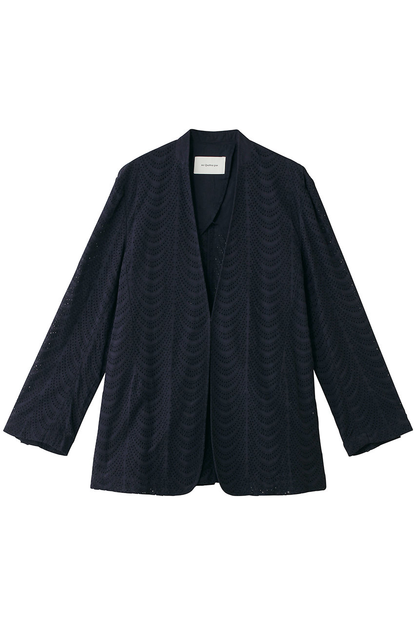 ヌキテパ/ne Quittez pasのCotton Voile Neem Cifre  エンブロイダリー ジャケット(ネイビー/010961FF2)