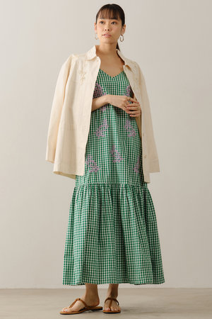 ヌキテパ/ne Quittez pasのCotton Poplin Mimosa エンブロイダリー キャミ ドレス(110500/110503)