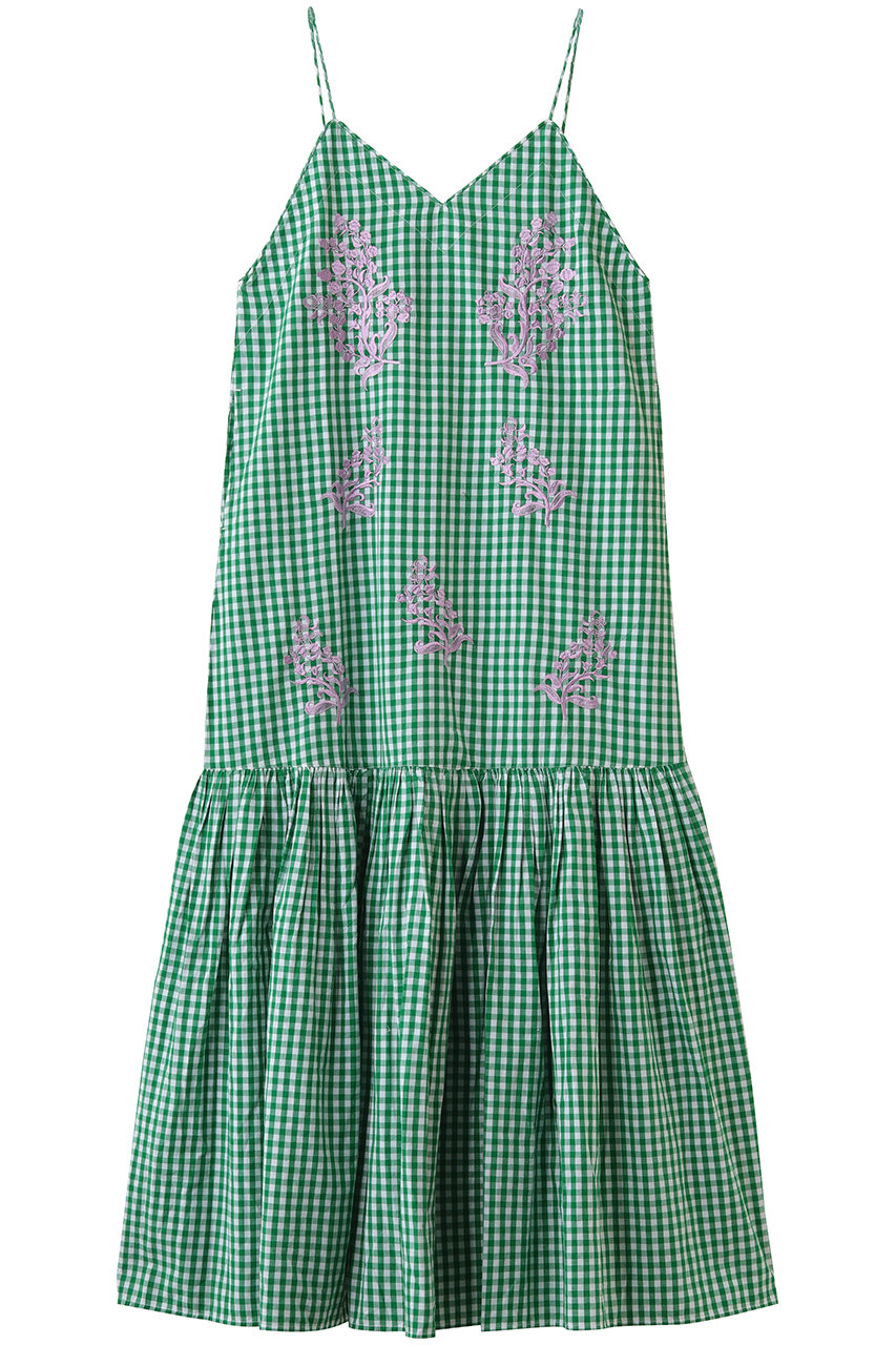 ヌキテパ/ne Quittez pasのCotton Poplin Mimosa エンブロイダリー キャミ ドレス(グリーン/010561WH2)