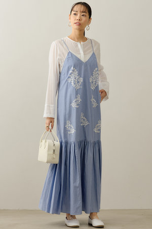 ヌキテパ/ne Quittez pasのCotton Poplin Mimosa エンブロイダリー キャミ ドレス(110500/110503)