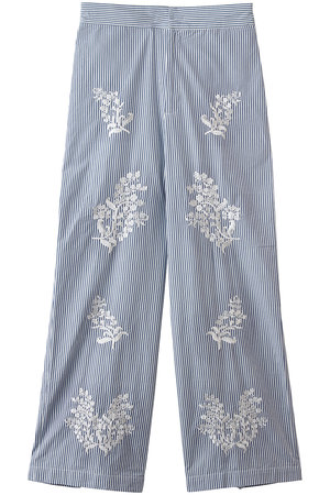 ヌキテパ/ne Quittez pasのCotton Poplin Mimosa エンブロイダリー パンツ(110600/110601)