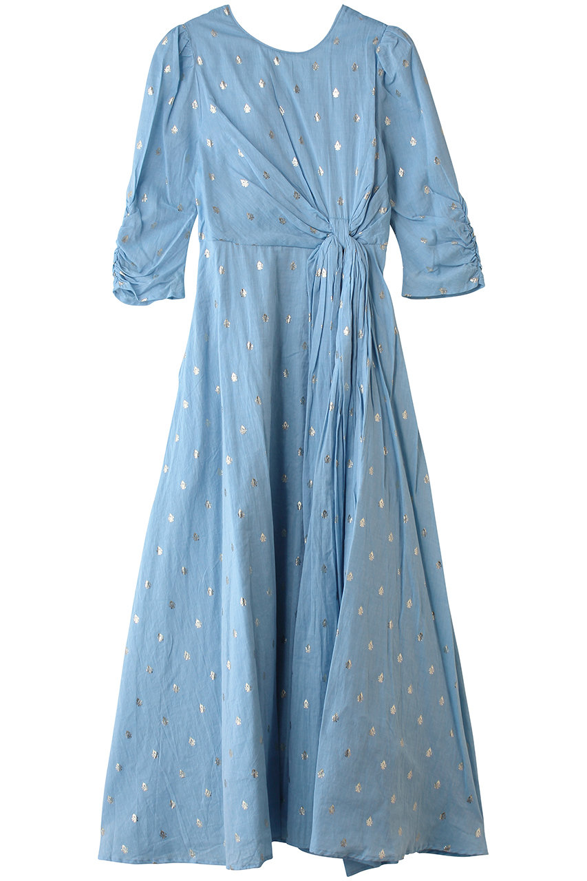 ヌキテパ/ne Quittez pasのCotton Foil Print ツイスト ウエスト ドレス(ライトブルー/010451NP1F)