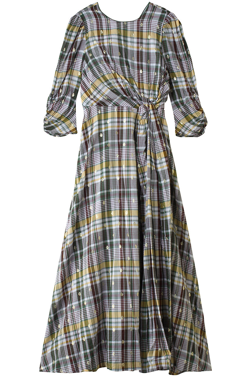 ヌキテパ/ne Quittez pasのCotton Foil Print ツイスト ウエスト ドレス(チェック/010451NP1F)