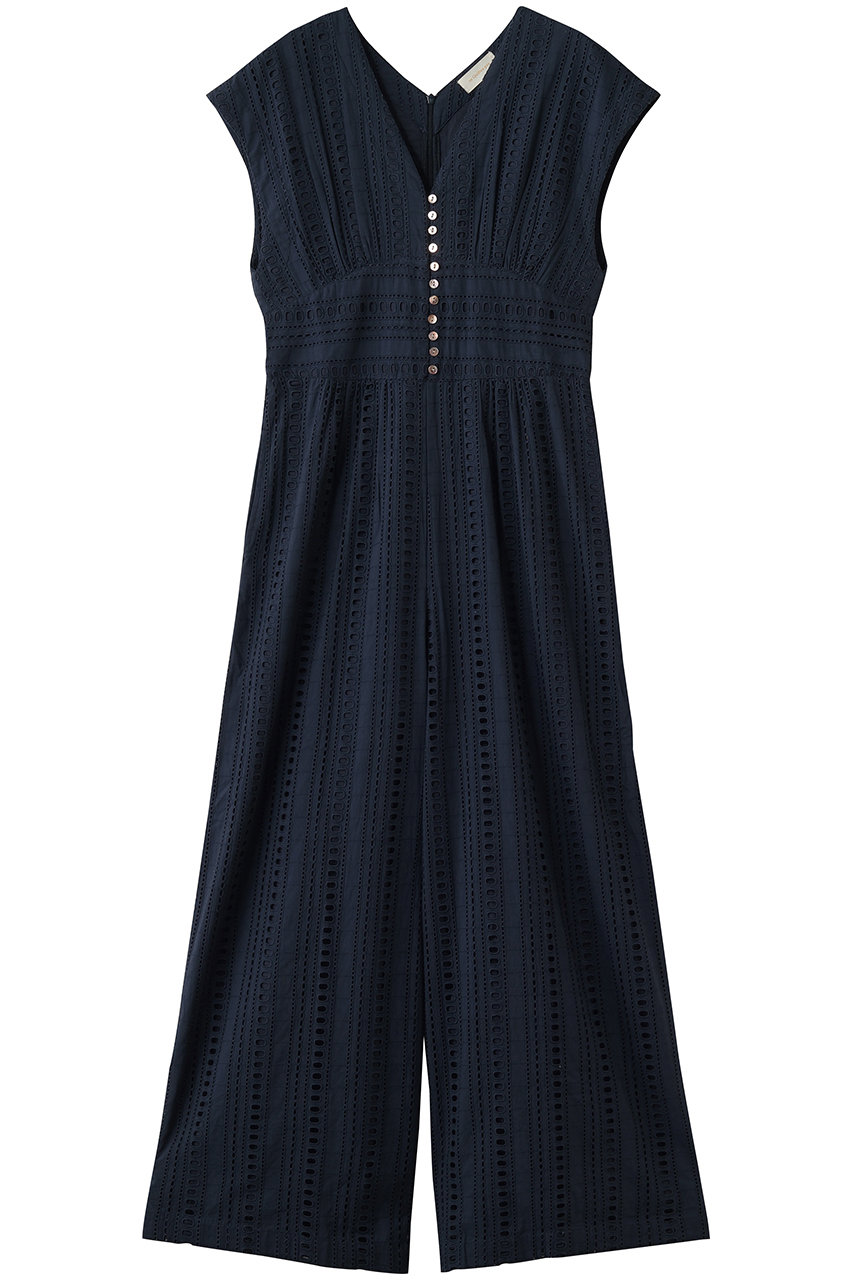 ヌキテパ/ne Quittez pasのSTRIPE カットワーク オールインワン(ネイビー/010851GY4)