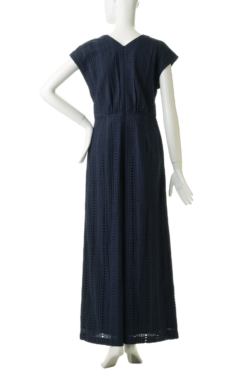 値下ne Quittez pas☆カットワーク　オールインワン☆ネイビー☆美品♪ ne Quittez pas(ヌキテパ)｜STRIPE カットワーク オールインワン