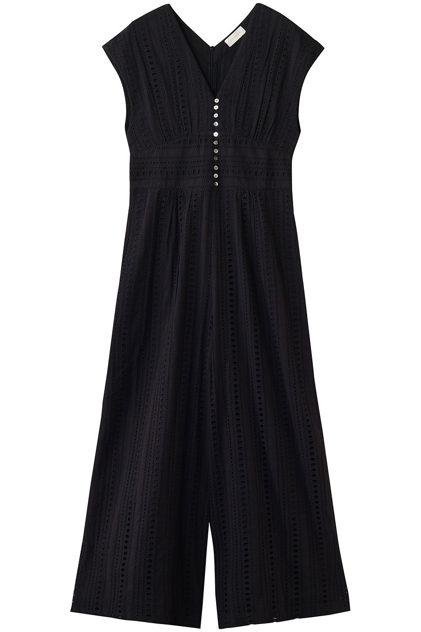 ヌキテパ/ne Quittez pasのSTRIPE カットワーク オールインワン(ブラック/010851GY4)