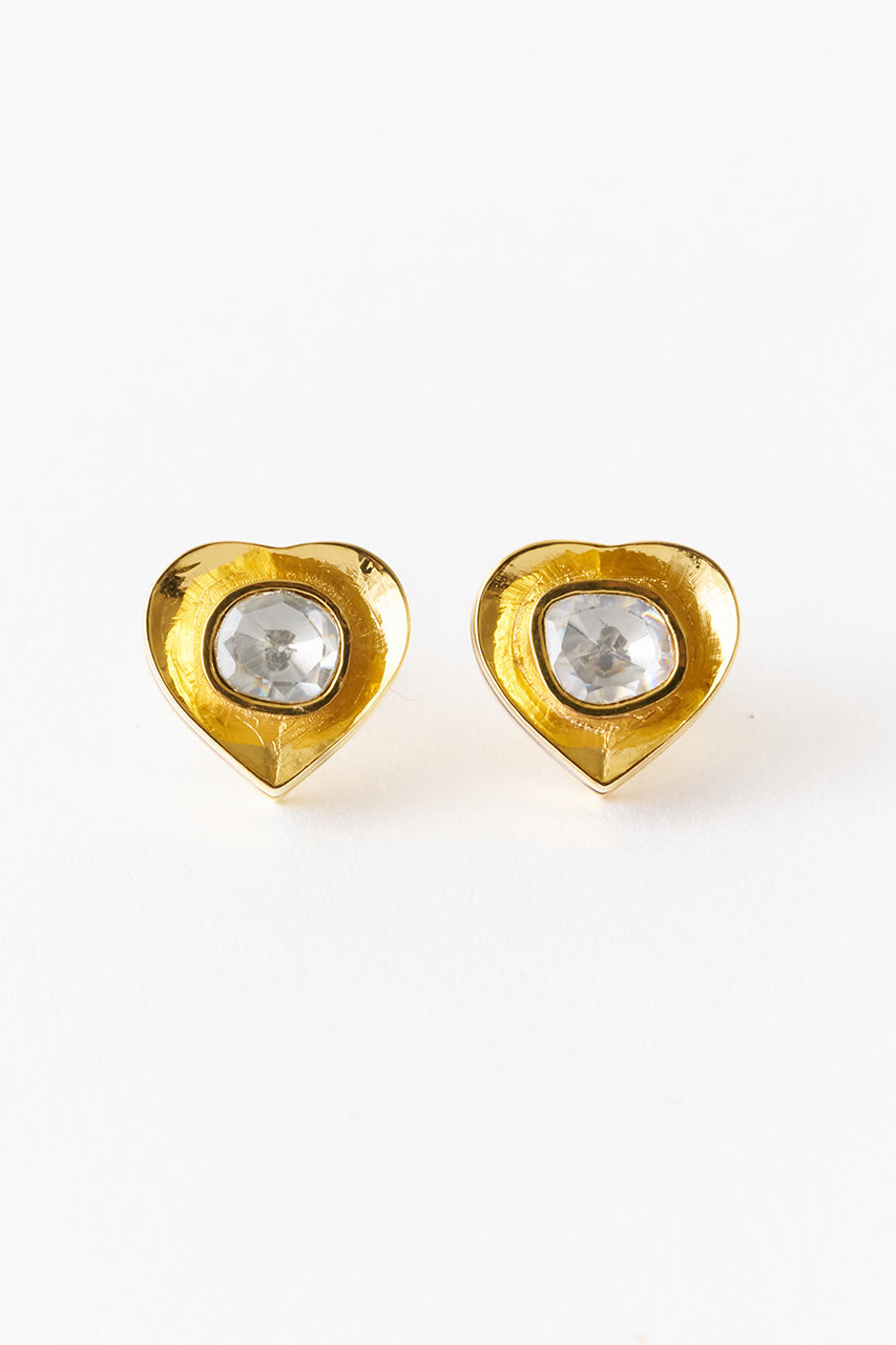 ヌキテパ/ne Quittez pasの【UPALA】Moissanite Heart Polki ピアス(Moissanite/706220325)