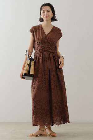 ヌキテパ/ne Quittez pasのCotton Voile Lupina Cifre ノースリーブドレス(110500/110503)