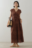Cotton Voile Lupina Cifre ノースリーブドレス