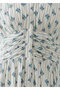 Cotton Jacquard Stripe Small Flower Print ノースリーブウエストギャザードレス ヌキテパ/ne Quittez pas