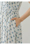Cotton Jacquard Stripe Small Flower Print ノースリーブウエストギャザードレス ヌキテパ/ne Quittez pas