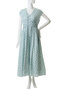 Cotton Jacquard Stripe Small Flower Print ノースリーブウエストギャザードレス ヌキテパ/ne Quittez pas