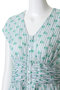 Cotton Jacquard Stripe Small Flower Print ノースリーブウエストギャザードレス ヌキテパ/ne Quittez pas