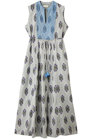 ヌキテパ/ne Quittez pasのCotton Jacquard Iberis print Embroidery ノースリーブドレス(110500/110503)