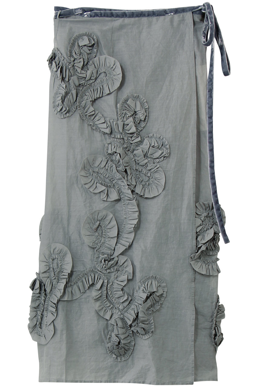 ne Quittez pas Cotton Organza フリルラップ スカート (ライトブルー, F) ヌキテパ ELLE SHOP