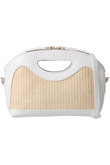 ANELLI ラフィアコンビ2wayミニハンドバッグ