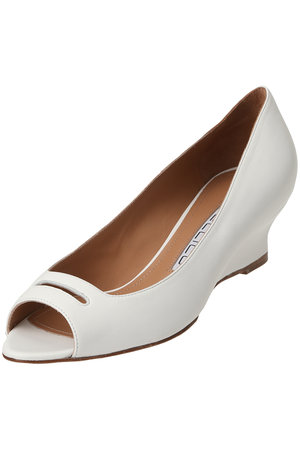 ペリーコ/PELLICOのANELLI ドット柄オープントゥウェッジヒールパンプス(130100/130102)