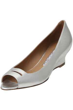 ペリーコ/PELLICOのANELLI ドット柄オープントゥウェッジヒールパンプス(130100/130102)