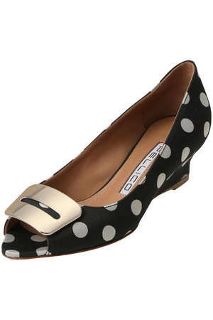 ペリーコ/PELLICOの【予約販売】ANELLI ドット柄オープントゥウェッジヒールパンプス(130100/130102)