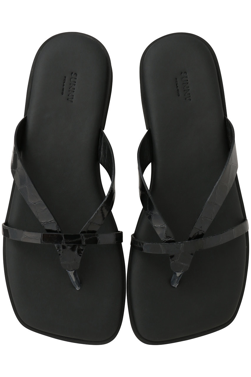 ペリーコ/PELLICOの【ELLE SHOP限定】【PELLICO SUNNY】クロコ型押しトングサンダル(ブラック/PES-171881)