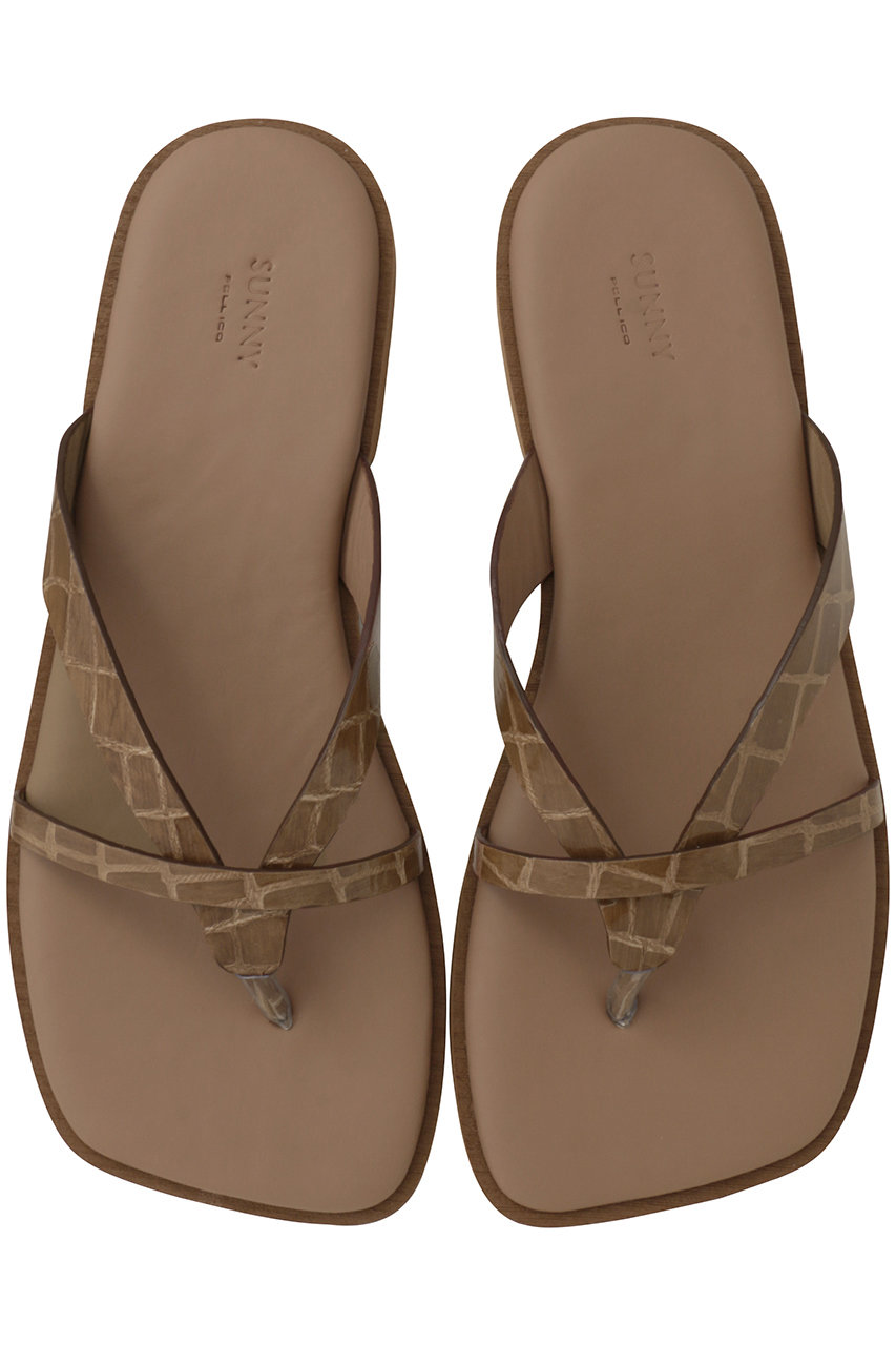 ペリーコ/PELLICOの【予約販売】【ELLE SHOP限定】【PELLICO SUNNY】クロコ型押しトングサンダル(トープ/PES-171881)