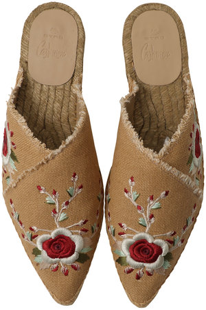 カスタニエール/Castanerの【ETRO×Castaner】ROSANA ETRO フラワー刺繍フラットミュール(130400/130403)