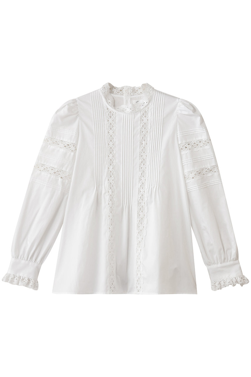 レースハイネックブラウス