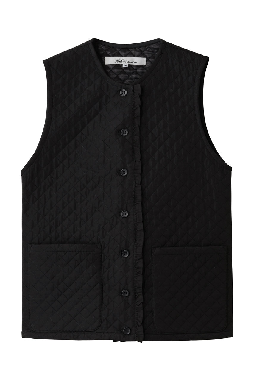 Bilitis dix-sept ans キルティングベスト (ブラック, 36) ビリティス・ディセッタン ELLE SHOP Bilitis dix-sept ans キルティングベスト (ブラック, 36) ビリティス・ディセッタン ELLE SHOP