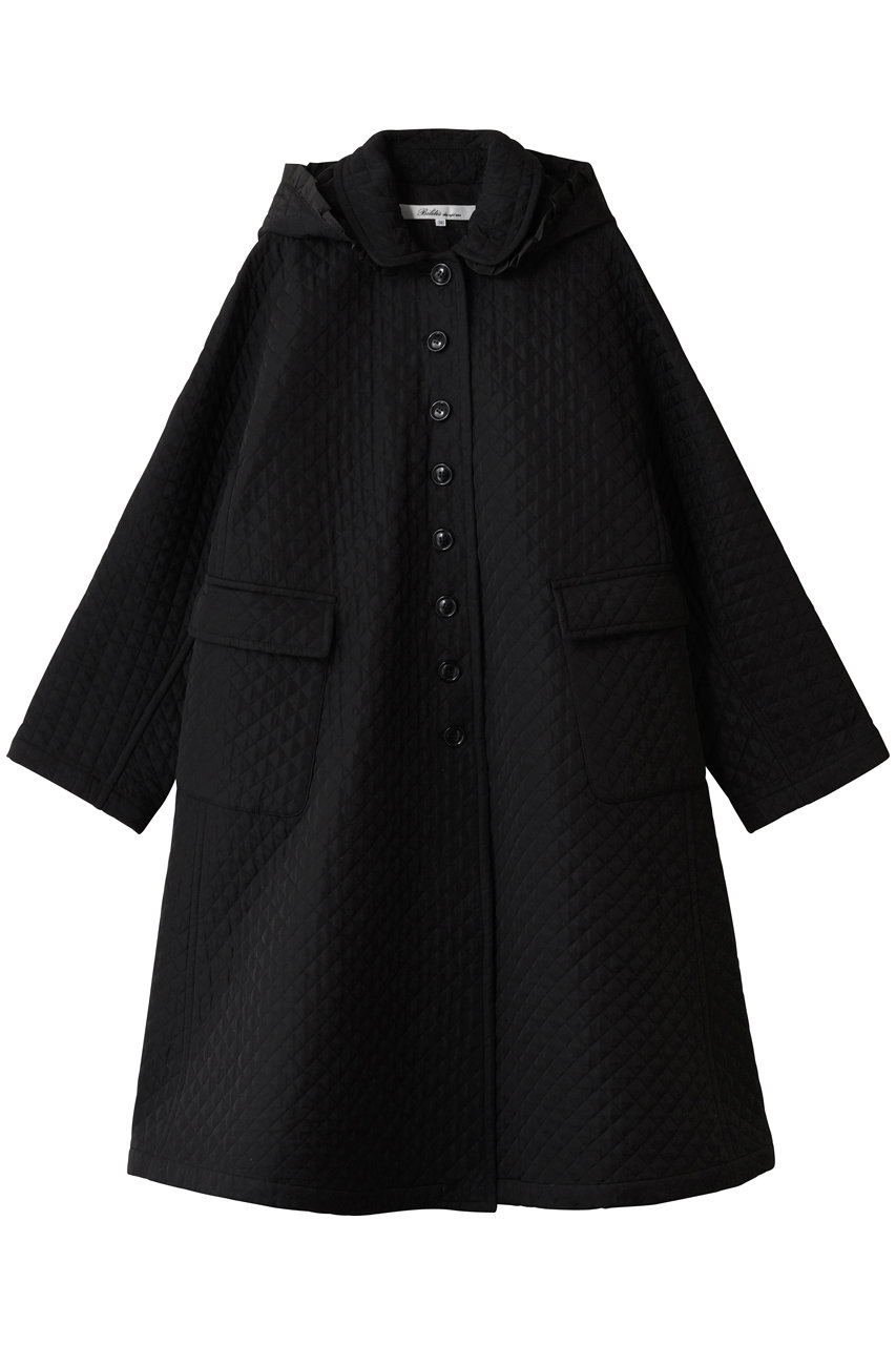 Bilitis dix-sept ans キルティングフーデッドコート (ブラック, 36) ビリティス・ディセッタン ELLE SHOP Bilitis dix-sept ans キルティングフーデッドコート (ブラック, 36) ビリティス・ディセッタン ELLE SHOP