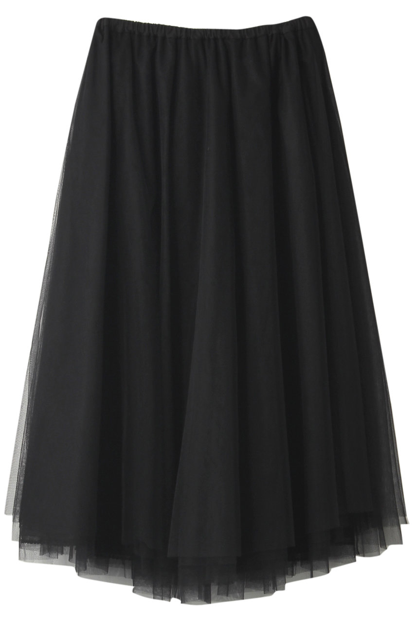 ＜ELLE SHOP＞ Bilitis dix-sept ans ロングチュールスカート(80cm) (ブラック F(36)) ビリティス・ディセッタン ELLE SHOP画像