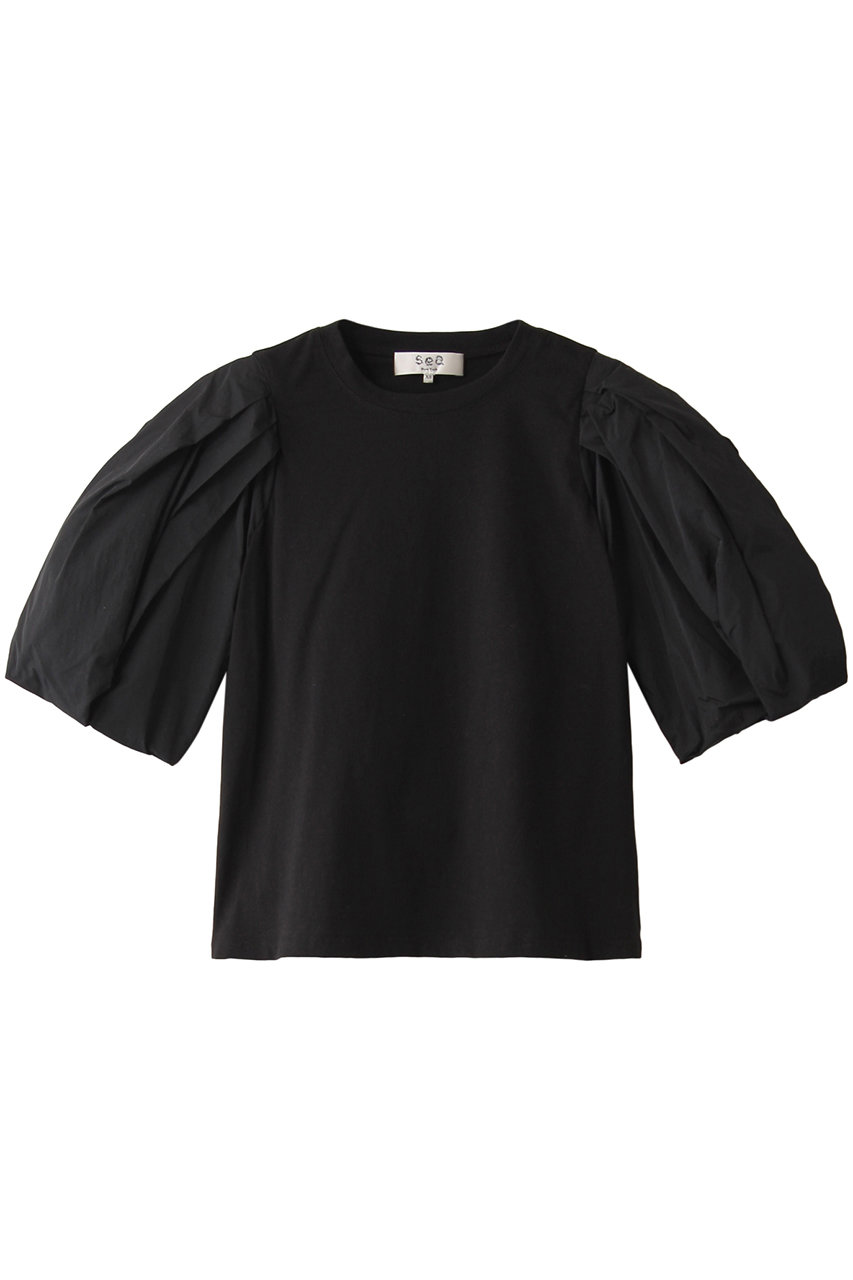 Sea New York シー ニューヨーク Nadja タフタスリーブtシャツ ブラック の通販 Elleshop エル ショップ