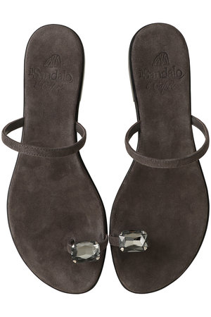イル サンダロ オブ カプリ/il Sandalo of Capriのスエードジュエルトゥリングサンダル
