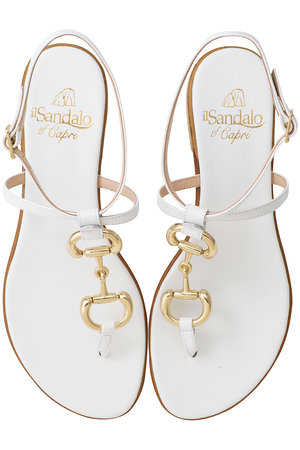 イル サンダロ オブ カプリ/il Sandalo of Capriのビット付きアンクルストラップトングサンダル(130200/130204)