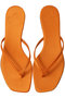 サテンスクエアトゥトングサンダル イル サンダロ オブ カプリ/il Sandalo of Capri オレンジ
