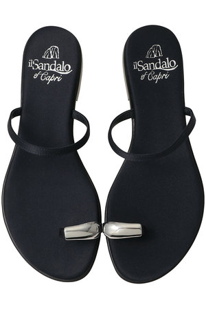 イル サンダロ オブ カプリ/il Sandalo of Capriのサテンメタルトゥリングサンダル