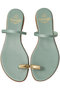 サテンメタルトゥリングサンダル イル サンダロ オブ カプリ/il Sandalo of Capri ペールグリーン×ゴールド