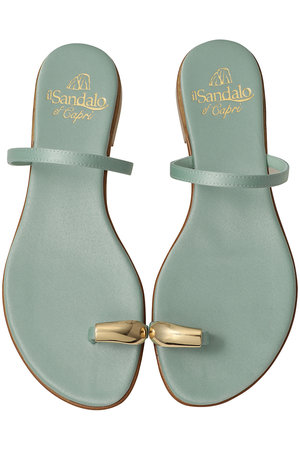 イル サンダロ オブ カプリ/il Sandalo of Capriのサテンメタルトゥリングサンダル