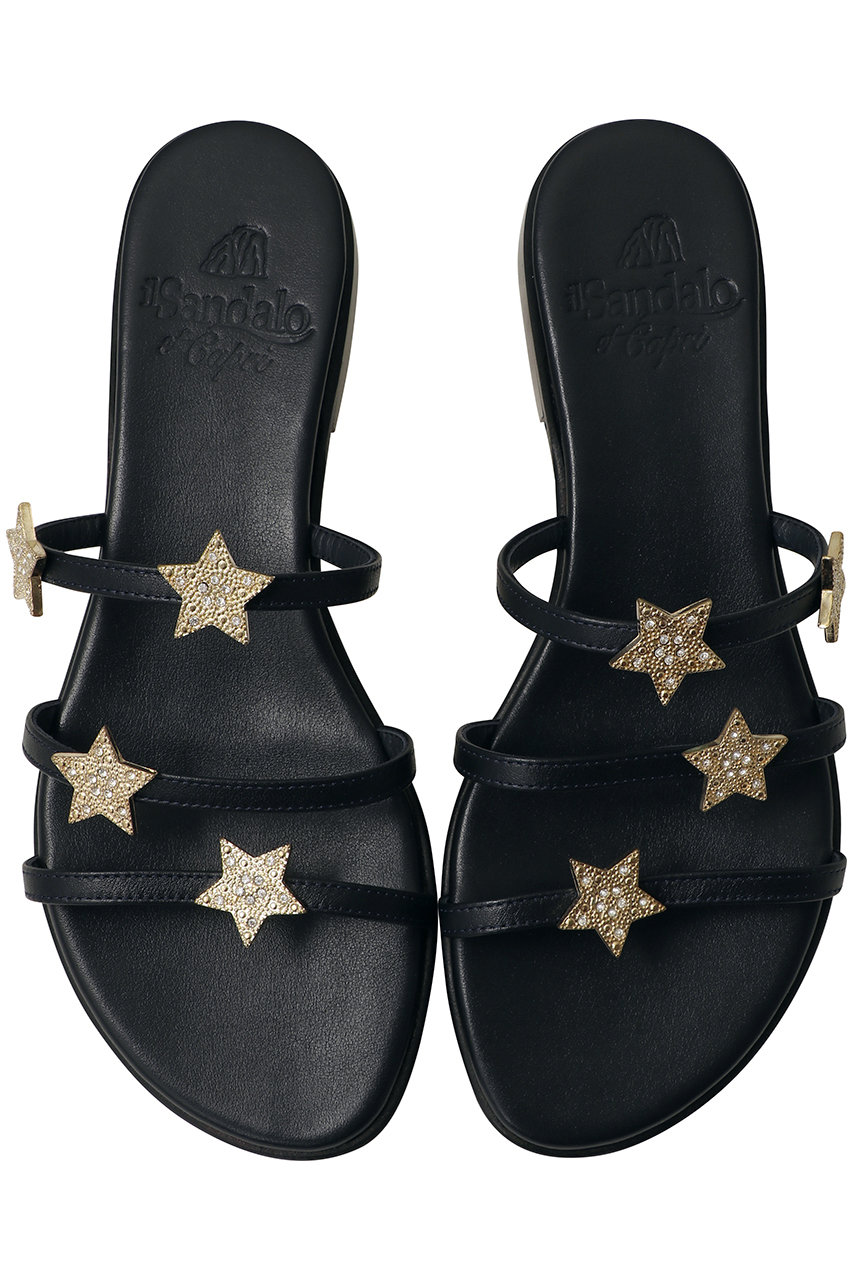 イル サンダロ オブ カプリ/il Sandalo of Capriのスターストラップフラットサンダル(ネイビー/ST-207)
