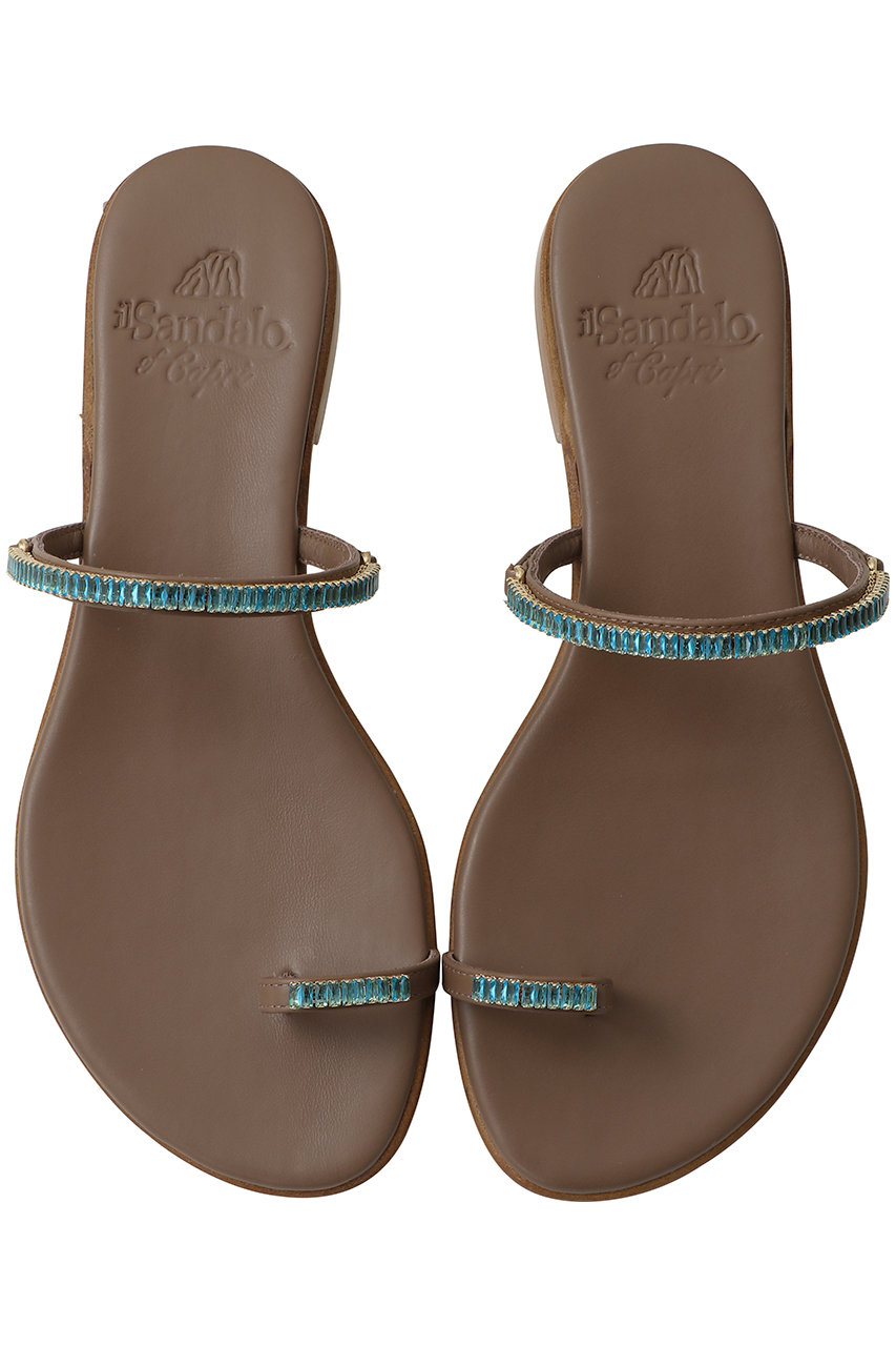 イル サンダロ オブ カプリ/il Sandalo of Capriのクリスタルトゥリングサンダル(【ELLE SHOP限定】ブラウン/100A)