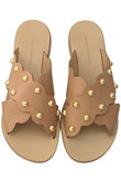 スタッズ付きフラットサンダル