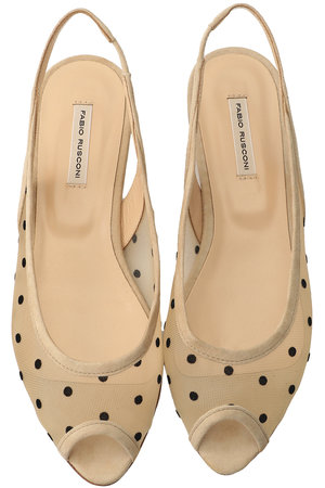 ファビオ ルスコーニ/FABIO RUSCONIのドットチュールバックストラップフラットシューズ