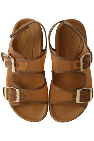 チュールダブルベルトサンダル