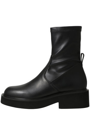 厚底ストレッチショートブーツ