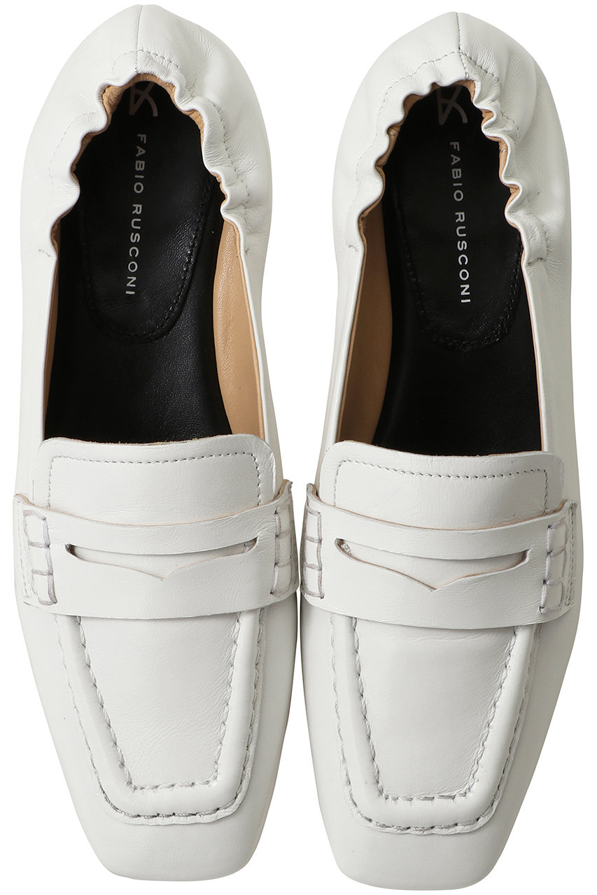 ファビオ ルスコーニ/FABIO RUSCONIのパテントシャーリングローファー(ホワイト/3044)