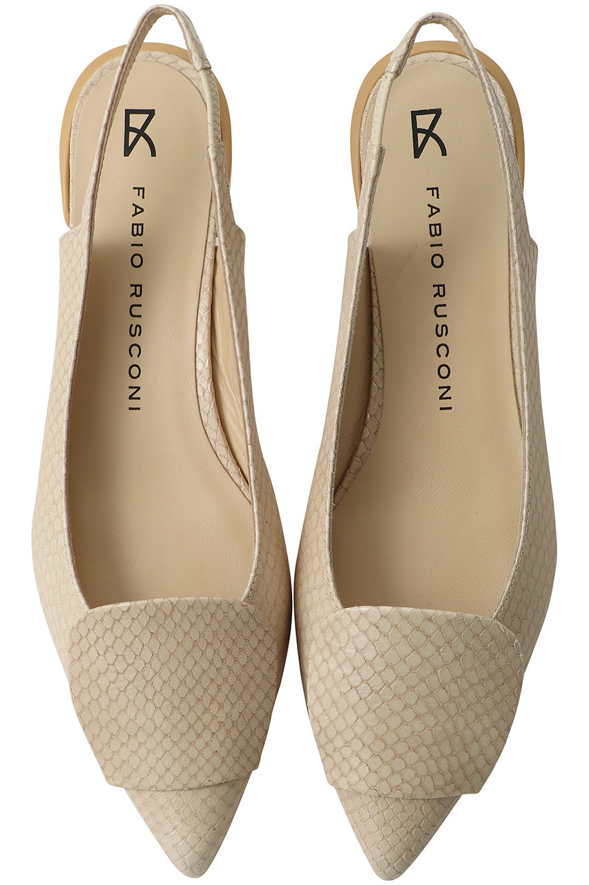 ファビオ ルスコーニ/FABIO RUSCONIのスネーク型押しバックストラップシューズ(ベージュ/S-5305)