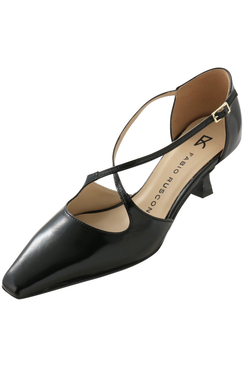 FABIO RUSCONI クロスストラップパンプス (ブラック, 35.5(22.5)) ファビオ ルスコーニ ELLE SHOP